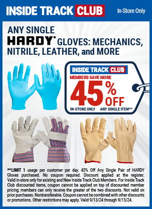 Save 45% Off Any Single Pair of HARDY Gloves, valid through 9/15/2024.