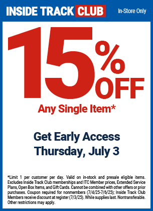 EXCLUSIVE EARLY ACCESS! 15% off Single Item no exclusions, valid through 7/3/2025.